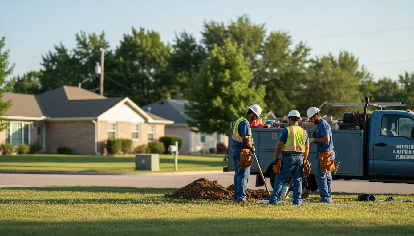 Residential water line and bathroom plumbing service in Woden, IA